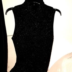 Christine Phillips mock neck beaded shell